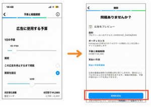 予算と期間を設定